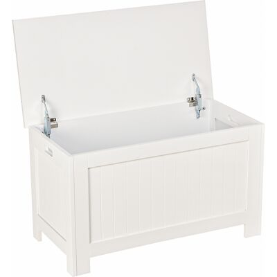 MIDUODUO Malle Rangement Couvercle Polyvalent Charnière Sécurité Couloir/salon, 81x40x46 Cm, Blanc - Publicité MIDUODUO Malle Rangement Couvercle Polyvalent Charnière Sécurité Couloir/salon, 81x40x46 Cm, Blanc - Publicité