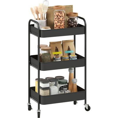 DEVOKO Chariot De Cuisine, Noir, 45 Cm, 30,6 Cm, 79 Cm, Étagères De Rangement, Pour Cuisine Salle À Manger, Rangement Mobile, Desserte Cuisine Pratique - Publicité DEVOKO Chariot De Cuisine, Noir, 45 Cm, 30,6 Cm, 79 Cm, Étagères De Rangement, Pour Cuisine Salle À Manger, Rangement Mobile, Desserte Cuisine Pratique - Publicité