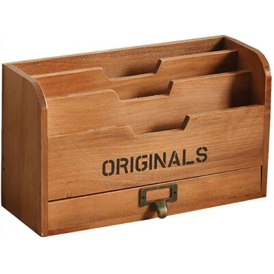 OEM Organisateur De Rangement De Bureau En Bois Massif – Boîte À Tiroir À Plusieurs Niveaux – Taille 31 X 19 X 12 Cm – Pour Bureau Et Étude - Publicité OEM Organisateur De Rangement De Bureau En Bois Massif – Boîte À Tiroir À Plusieurs Niveaux – Taille 31 X 19 X 12 Cm – Pour Bureau Et Étude - Publicité