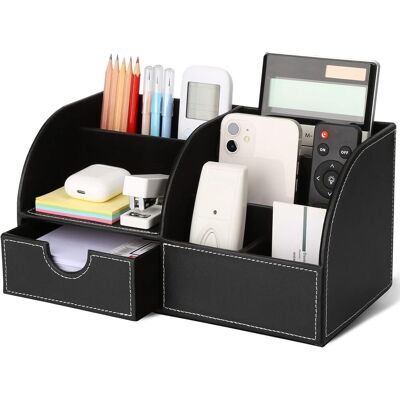 OEM 1 Organisateur De Bureau, 7 Compartiments, Cuir Pu, Tiroir Extensible, Rangement Fournitures, Pour Maison Et Bureau - Publicité OEM 1 Organisateur De Bureau, 7 Compartiments, Cuir Pu, Tiroir Extensible, Rangement Fournitures, Pour Maison Et Bureau - Publicité