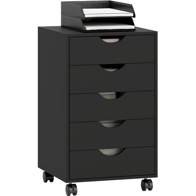 OEM Caisson De Bureau Mobile Sur Roulettes Avec 5 Tiroirs, 40 X 40 X 67 Cm, Noir - Publicité OEM Caisson De Bureau Mobile Sur Roulettes Avec 5 Tiroirs, 40 X 40 X 67 Cm, Noir - Publicité