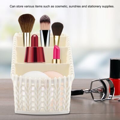 MCKENSA Boîte De Rangement De Bureau En Rotin À Compartiments Multiples, Porte-cosmétiques, Organisateur De Bureau (blanc Crème) - Publicité MCKENSA Boîte De Rangement De Bureau En Rotin À Compartiments Multiples, Porte-cosmétiques, Organisateur De Bureau (blanc Crème) - Publicité