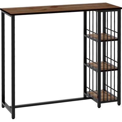 ACKERMAN Table De Bar, Table Haute Avec 3 Tablettes, Comptoir De Bar, Table De Cuisine Aspect Bois, Structure En Acier Pour Salle À Manger Et Cuisine, Brun, 120 X 40 X 105 Cm - Publicité ACKERMAN Table De Bar, Table Haute Avec 3 Tablettes, Comptoir De Bar, Table De Cuisine Aspect Bois, Structure En Acier Pour Salle À Manger Et Cuisine, Brun, 120 X 40 X 105 Cm - Publicité