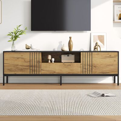 ACKERMAN Meuble Tv 170 X 35 X 50 Cm, Meuble Tv Bas, Console Tv Avec 2 Placards Et 1 Tiroir, Table Tv, Support Tv, Meuble De Salon, Compatible Avec Les Téléviseurs Jusqu'à 70 Pouces. Publicité ACKERMAN Meuble Tv 170 X 35 X 50 Cm, Meuble Tv Bas, Console Tv Avec 2 Placards Et 1 Tiroir, Table Tv, Support Tv, Meuble De Salon, Compatible Avec Les Téléviseurs Jusqu'à 70 Pouces. Publicité