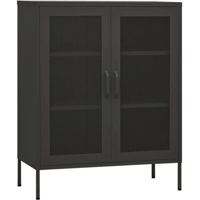 DESIGN IN Armoire De Rangement Anthracite 80x35x101,5 Cm Acier - Publicité DESIGN IN Armoire De Rangement Anthracite 80x35x101,5 Cm Acier - Publicité