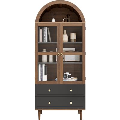 RETROK Commode De Rangement Avec Étagères Réglables – Buffet Rétro Moderne En Verre Incurvé Avec Étagères Ajustables, Meuble De Rangement Luxueux - Publicité RETROK Commode De Rangement Avec Étagères Réglables – Buffet Rétro Moderne En Verre Incurvé Avec Étagères Ajustables, Meuble De Rangement Luxueux - Publicité