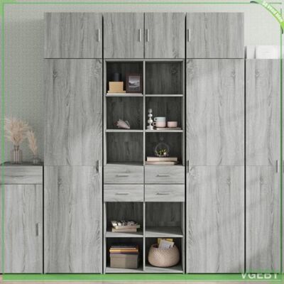 OEM Armoire De Rangement - 3281341 - Sonoma Gris - 70 X 42,5 X 225 Cm - 2 Armoires - 4 Tiroirs - Publicité OEM Armoire De Rangement - 3281341 - Sonoma Gris - 70 X 42,5 X 225 Cm - 2 Armoires - 4 Tiroirs - Publicité