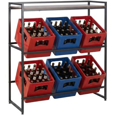 Relaxdays Étagère Pour Caisses De Boissons, 6 Caisses, H X L X P : 117 X 104 X 32 Cm, Style Industriel, Marron/noir - Publicité Relaxdays Étagère Pour Caisses De Boissons, 6 Caisses, H X L X P : 117 X 104 X 32 Cm, Style Industriel, Marron/noir - Publicité