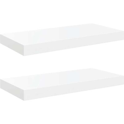 Maison La Vie Lot De 2 Étagères Murales Étagères Flottantes - Blanc Brillant 50x23x3,8 Cm Mdf - Publicité Maison La Vie Lot De 2 Étagères Murales Étagères Flottantes - Blanc Brillant 50x23x3,8 Cm Mdf - Publicité