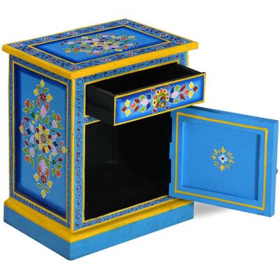 Maison Exclusive - Table De Chevet Bois De Manguier Turquoise Peinture À La Main - Publicité Maison Exclusive - Table De Chevet Bois De Manguier Turquoise Peinture À La Main - Publicité