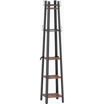 DEVOKO Porte-manteaux Avec 4 Niveaux, Indépendant, 8 Crochets, 4 Étagères, Style Industriel, Métal, Panneau De Particules, Marron - Publicité DEVOKO Porte-manteaux Avec 4 Niveaux, Indépendant, 8 Crochets, 4 Étagères, Style Industriel, Métal, Panneau De Particules, Marron - Publicité
