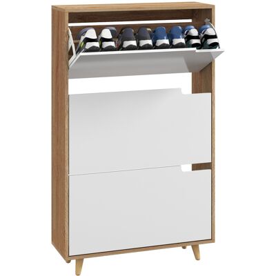 OEM Meuble À Chaussures Gain De Place À 3 Tiroirs Avec Étagère Réglable Pour 18 À 24 Paires De Chaussures, 72 X 24 X 119 Cm, Blanc - Publicité OEM Meuble À Chaussures Gain De Place À 3 Tiroirs Avec Étagère Réglable Pour 18 À 24 Paires De Chaussures, 72 X 24 X 119 Cm, Blanc - Publicité
