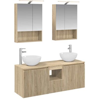 Ensemble D'Armoire De Salle De Bain 5 Pcs Chêne Sonoma Vidaxl - Publicité Ensemble D'Armoire De Salle De Bain 5 Pcs Chêne Sonoma Vidaxl - Publicité