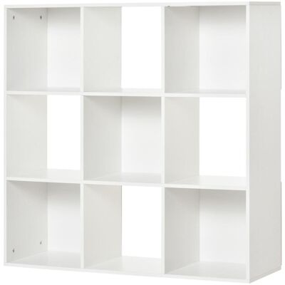 OEM Bibliothèque Blanche Pour La Maison Et Le Bureau, Étagère Design Moderne Avec 9 Compartiments En Bois, 91,5 X 29,5 X 91,5 Cm - Publicité OEM Bibliothèque Blanche Pour La Maison Et Le Bureau, Étagère Design Moderne Avec 9 Compartiments En Bois, 91,5 X 29,5 X 91,5 Cm - Publicité
