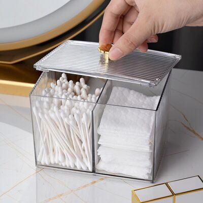 OEM Rangement Coton Tige, Distributeur De Coton Pour Salle De Bain, Compartiment Boîte À Coton Organisateur Maquillage Boîte De Stockage De Coton Pour Chambre Salle De Bain - Publicité OEM Rangement Coton Tige, Distributeur De Coton Pour Salle De Bain, Compartiment Boîte À Coton Organisateur Maquillage Boîte De Stockage De Coton Pour Chambre Salle De Bain - Publicité