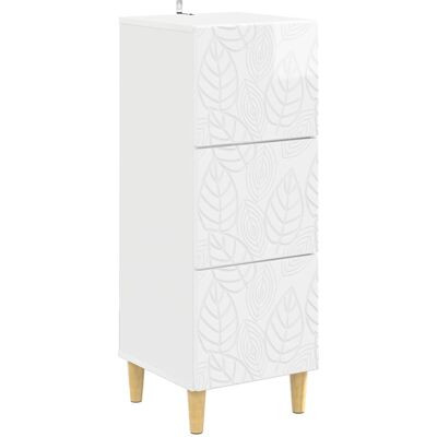 Armoire À Tiroirs Blanc Brillant 33 X 34,5 X 90 Cm Vidaxl - Publicité Armoire À Tiroirs Blanc Brillant 33 X 34,5 X 90 Cm Vidaxl - Publicité