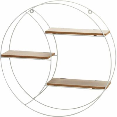 OEM Étagère Murale En Métal Mdf, Blanche, Ronde, 44 Cm - Publicité OEM Étagère Murale En Métal Mdf, Blanche, Ronde, 44 Cm - Publicité