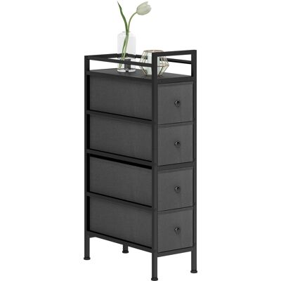 OEM Commode À 4 Tiroirs En Tissu Non Tissé, Meuble De Rangement Avec Structure En Acier, 20 Cm X 43 Cm X 81,5 Cm, Noire - Publicité OEM Commode À 4 Tiroirs En Tissu Non Tissé, Meuble De Rangement Avec Structure En Acier, 20 Cm X 43 Cm X 81,5 Cm, Noire - Publicité