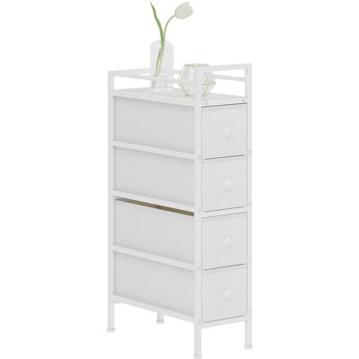 DEVOKO Commode, En Tissu, Acier, Blanc, Pour Salon, Meuble De Rangement, Chambre Enfant Salon, Format Pratique, Style Facile À Associer Classique - Publicité DEVOKO Commode, En Tissu, Acier, Blanc, Pour Salon, Meuble De Rangement, Chambre Enfant Salon, Format Pratique, Style Facile À Associer Classique - Publicité