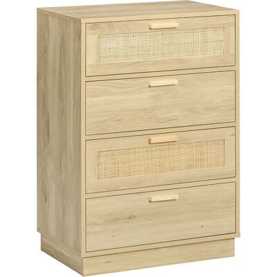 OEM Commode Design Bohème En Rotin Avec 4 Tiroirs, Meuble De Rangement Pour Le Salon, Le Couloir, L'Entrée, Bois Naturel - Publicité OEM Commode Design Bohème En Rotin Avec 4 Tiroirs, Meuble De Rangement Pour Le Salon, Le Couloir, L'Entrée, Bois Naturel - Publicité