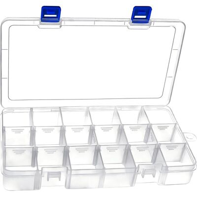 OEM 1 Boite Rangement Plastique, 18 Compartiments, Separateurs Reglables, Transparent, Pour Perles, Bijoux, Outils - Publicité OEM 1 Boite Rangement Plastique, 18 Compartiments, Separateurs Reglables, Transparent, Pour Perles, Bijoux, Outils - Publicité