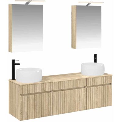 Ensemble D'Armoire De Salle De Bain 5 Pcs Chêne Sonoma Vidaxl - Publicité Ensemble D'Armoire De Salle De Bain 5 Pcs Chêne Sonoma Vidaxl - Publicité