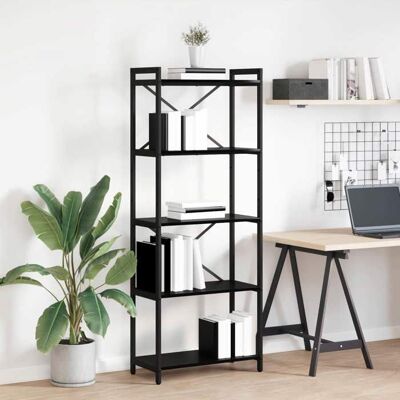 OEM Bibliothèque - Chêne Noir - Bois D'Ingénierie - 60 X 30 X 153 Cm - Pieds Réglables - Publicité OEM Bibliothèque - Chêne Noir - Bois D'Ingénierie - 60 X 30 X 153 Cm - Pieds Réglables - Publicité