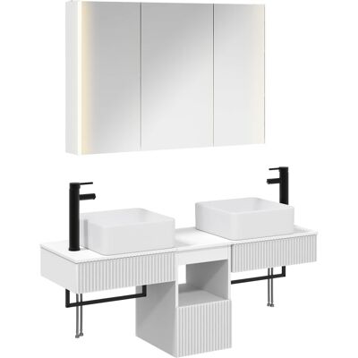 Ensemble D'Armoire De Salle De Bain 4 Pcs Blanc Vidaxl - Publicité Ensemble D'Armoire De Salle De Bain 4 Pcs Blanc Vidaxl - Publicité