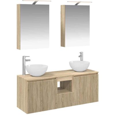 Ensemble D'Armoire De Salle De Bain 5 Pcs Chêne Sonoma Vidaxl - Publicité Ensemble D'Armoire De Salle De Bain 5 Pcs Chêne Sonoma Vidaxl - Publicité