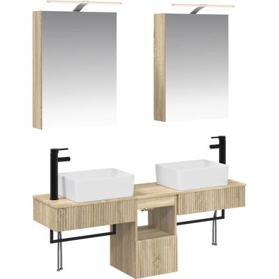 Ensemble D'Armoire De Salle De Bain 5 Pcs Chêne Sonoma Vidaxl - Publicité Ensemble D'Armoire De Salle De Bain 5 Pcs Chêne Sonoma Vidaxl - Publicité