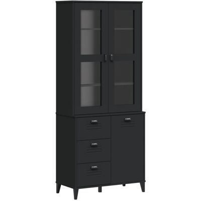 Maison Exclusive - Buffet Viken Noir 80x40x190 Cm Bois Massif De Pin - Publicité Maison Exclusive - Buffet Viken Noir 80x40x190 Cm Bois Massif De Pin - Publicité