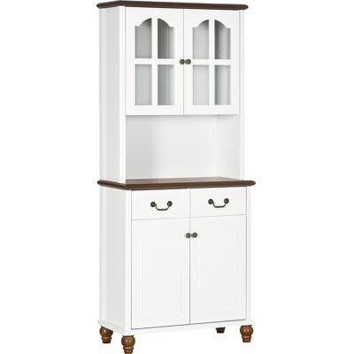 ACKERMAN Homcom Meuble De Cuisine, Buffet De Cuisine Avec 2 Tiroirs, Armoire Haute Avec Compartiment Ouvert, Meuble Avec Fermeture Douce Pour Salon Et Cuisine, 76 X 38 X 182 Cm, Blanc - Publicité ACKERMAN Homcom Meuble De Cuisine, Buffet De Cuisine Avec 2 Tiroirs, Armoire Haute Avec Compartiment Ouvert, Meuble Avec Fermeture Douce Pour Salon Et Cuisine, 76 X 38 X 182 Cm, Blanc - Publicité