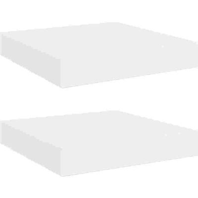 Maison La Vie Lot De 2 Étagères Murales Étagères Flottantes - Blanc Brillant 23x23,5x3,8cm Mdf - Publicité Maison La Vie Lot De 2 Étagères Murales Étagères Flottantes - Blanc Brillant 23x23,5x3,8cm Mdf - Publicité