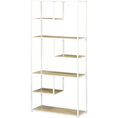 OEM Bibliothèque Étagère De Rangement À 7 Niveaux Cadre En Acier Style Industriel 83 X 34 X 180 Cm Chêne - Publicité OEM Bibliothèque Étagère De Rangement À 7 Niveaux Cadre En Acier Style Industriel 83 X 34 X 180 Cm Chêne - Publicité