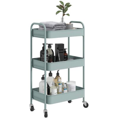 OEM Chariot De Rangement À 3 Paniers Et Structure En Acier Pour Salon, Chambre, Bureau, Cuisine, 45 X 30,6 X 79 Cm, Bleu Clair - Publicité OEM Chariot De Rangement À 3 Paniers Et Structure En Acier Pour Salon, Chambre, Bureau, Cuisine, 45 X 30,6 X 79 Cm, Bleu Clair - Publicité