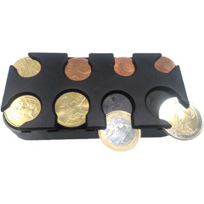 OEM Organisateur De Pièces De Monnaie - Boîte De Rangement En Euros À 8 Compartiments - Pour Voiture/sac - Noir - Publicité OEM Organisateur De Pièces De Monnaie - Boîte De Rangement En Euros À 8 Compartiments - Pour Voiture/sac - Noir - Publicité