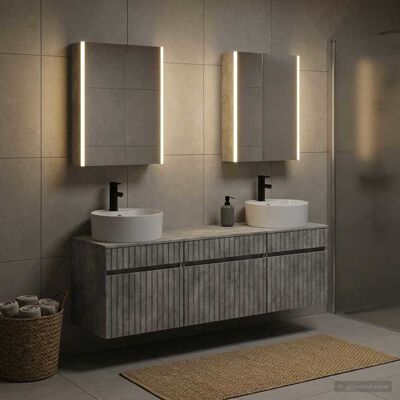 Ensemble D'Armoire De Salle De Bain 5 Pcs Gris Béton Vidaxl - Publicité Ensemble D'Armoire De Salle De Bain 5 Pcs Gris Béton Vidaxl - Publicité