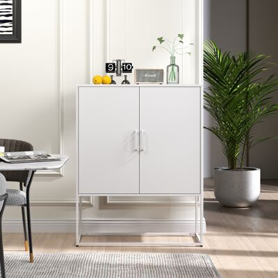 ACKERMAN Buffet En Métal, Meuble De Rangement – 2 Étagères, Meuble En Acier Autonome, Portes Magnétiques, Anti-basculement, Salon, Cuisine, Bureau, Blanc, H 109 Cm X L 85 Cm X P 40 Cm - Publicité ACKERMAN Buffet En Métal, Meuble De Rangement – 2 Étagères, Meuble En Acier Autonome, Portes Magnétiques, Anti-basculement, Salon, Cuisine, Bureau, Blanc, H 109 Cm X L 85 Cm X P 40 Cm - Publicité