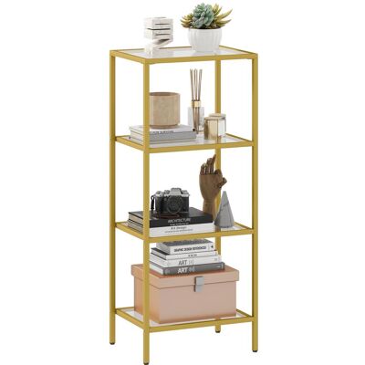 OEM Étagère Minimaliste À 4 Niveaux En Métal Et Verre Trempé, 40 X 30 X 96,5 Cm, Couleur Or Pour Rangement De Livres, Documents Et Objets Décoratifs Idéal Pour Salon, Chambre À Coucher Ou Bureau - Publicité OEM Étagère Minimaliste À 4 Niveaux En Métal Et Verre Trempé, 40 X 30 X 96,5 Cm, Couleur Or Pour Rangement De Livres, Documents Et Objets Décoratifs Idéal Pour Salon, Chambre À Coucher Ou Bureau - Publicité