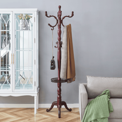 ACKERMAN Apportez De L'Élégance À Votre Intérieur : Portemanteau Européen Polyvalent En Bois Massif Couleur Noyer – Multi-places, Stable, Facile À Monter Et Avec Pieds Antidérapants. Publicité ACKERMAN Apportez De L'Élégance À Votre Intérieur : Portemanteau Européen Polyvalent En Bois Massif Couleur Noyer – Multi-places, Stable, Facile À Monter Et Avec Pieds Antidérapants. Publicité