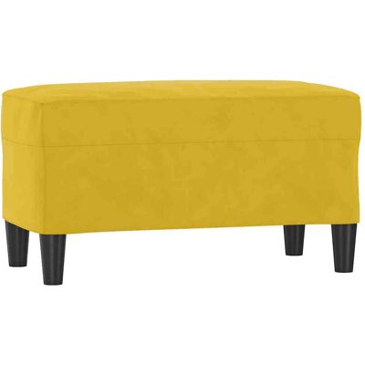 DESIGN IN Banc Jaune 70x35x41 Cm Velours - Publicité DESIGN IN Banc Jaune 70x35x41 Cm Velours - Publicité