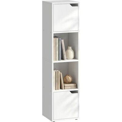 ARRIGONI Bibliotheque Avec 2 Placards Et Portes Etagere A 4 Niveaux Blanc - Publicité ARRIGONI Bibliotheque Avec 2 Placards Et Portes Etagere A 4 Niveaux Blanc - Publicité