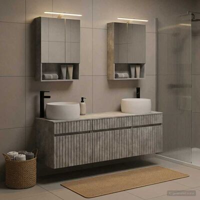 Ensemble D'Armoire De Salle De Bain 5 Pcs Gris Béton Vidaxl - Publicité Ensemble D'Armoire De Salle De Bain 5 Pcs Gris Béton Vidaxl - Publicité