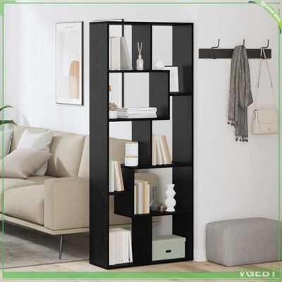 OEM Bibliothèque - Chêne Noir - 67 X 25 X 161.5 Cm - Bois D'Ingénierie - Design Moderne - Publicité OEM Bibliothèque - Chêne Noir - 67 X 25 X 161.5 Cm - Bois D'Ingénierie - Design Moderne - Publicité