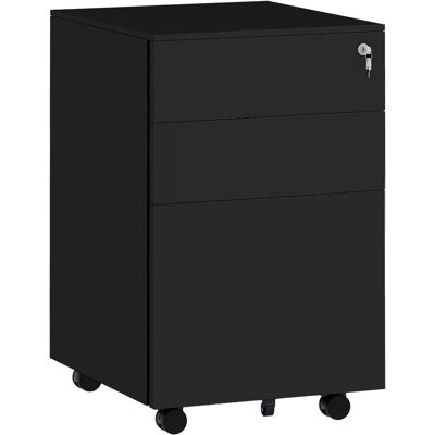 ACKERMAN Armoire À Fiches Verrouillable Avec Tiroirs 37l X 43,5l X 60h Cm Sur Roulettes Avec Freins Tablette Réglable À 3 Niveaux En Acier Noir - Publicité ACKERMAN Armoire À Fiches Verrouillable Avec Tiroirs 37l X 43,5l X 60h Cm Sur Roulettes Avec Freins Tablette Réglable À 3 Niveaux En Acier Noir - Publicité