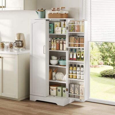ACKERMAN Meuble Cuisine 60×35×128cm Blanc Led Capteur, Étagères Réglables, Double Porte Rangement, Anti-basculement, Idéal Cuisine/salon/salle À Manger - Publicité ACKERMAN Meuble Cuisine 60×35×128cm Blanc Led Capteur, Étagères Réglables, Double Porte Rangement, Anti-basculement, Idéal Cuisine/salon/salle À Manger - Publicité