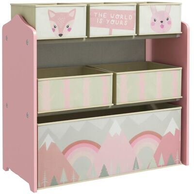 OEM Armoire Enfant Avec 6 Boîtes En Tissu, Design Mignon, Dimensions 63×30×66 Cm, Couleur Rose. Publicité OEM Armoire Enfant Avec 6 Boîtes En Tissu, Design Mignon, Dimensions 63×30×66 Cm, Couleur Rose. Publicité