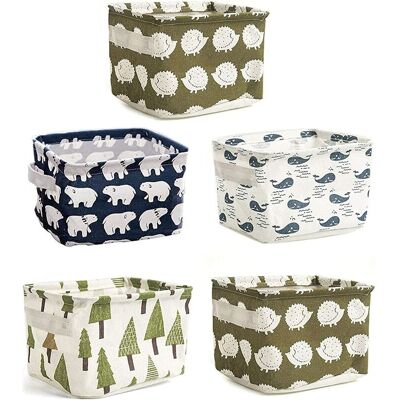 OEM 5 Pcs Mini Paniers De Rangement, Panier Rangement Bébé En Tissu Petite Boite De Rangement Pliable Organisateur Pour Jouets, Jouets, Maquillage, Petits Objets,livres,organisation De Bureau. Publicité OEM 5 Pcs Mini Paniers De Rangement, Panier Rangement Bébé En Tissu Petite Boite De Rangement Pliable Organisateur Pour Jouets, Jouets, Maquillage, Petits Objets,livres,organisation De Bureau. Publicité