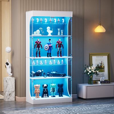 ACKERMAN Vitrine Vitrée À Quatre Étages Avec Espace De Rangement, Éclairage Led, Portes En Verre Et Capteurs Intelligents. Adaptée Comme Vitrine Vitrée Anti-poussière Pour Salon, Chambre À Coucher Et Bureaux. Publicité ACKERMAN Vitrine Vitrée À Quatre Étages Avec Espace De Rangement, Éclairage Led, Portes En Verre Et Capteurs Intelligents. Adaptée Comme Vitrine Vitrée Anti-poussière Pour Salon, Chambre À Coucher Et Bureaux. Publicité