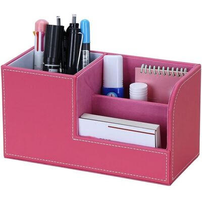 BARBAYDOS Organisateur De Bureau - Non Spécifié - Multi-fonction - Cuir Pu - Rose Bonbon - 20.3x9.3x11.1cm - Publicité BARBAYDOS Organisateur De Bureau - Non Spécifié - Multi-fonction - Cuir Pu - Rose Bonbon - 20.3x9.3x11.1cm - Publicité